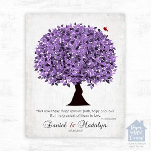 Purple Purple Tree 10th Anniversary Wall Plaque Gift for Couple LTC-1476