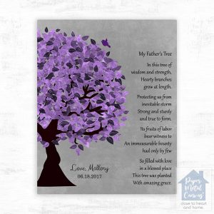 Half Purple Tree Father's Day Wall Plaque Gift for Dad LTC-1482