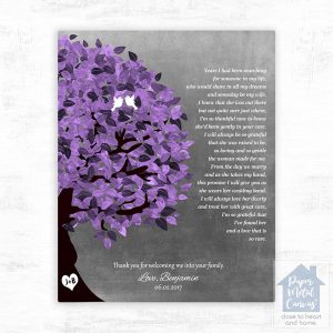 Half Purple Tree Wedding Wall Plaque Gift for Mother Of The Bride LTC-1486