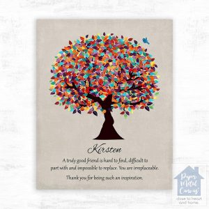 Colorful Spring Tree Friendship Wall Plaque Gift for Friend LTC-1492