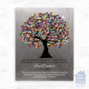 Tin Autism Puzzle Leaf Tree Teacher Appreciation Wall Plaque Gift for Educator LTC-1498