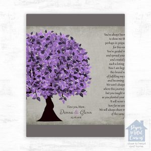 Purple Tree Wedding Wall Plaque Gift for Mother Of The Bride LTC-1500