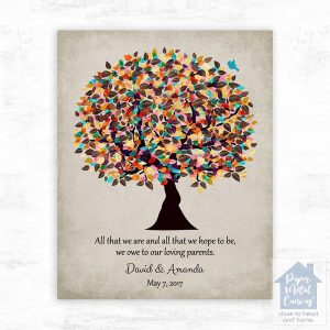 Autumn Tree Wedding Wall Plaque Gift for Parents LTC-1504