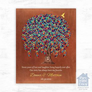 Copper Willow Tree 7th Anniversary Wall Plaque Gift for Couple LTC-1514