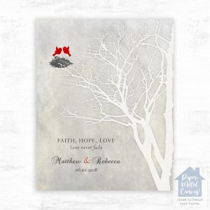 Branchy Tree Bird Nest Anniversary Wall Plaque Gift for Couple LTC-1526