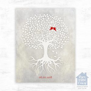 White Tree with Roots Anniversary Wall Plaque Gift for Couple LTC-1527
