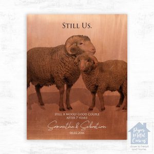 Sheep Wool 7th Anniversary Wall Plaque Gift for Couple LTC-1559