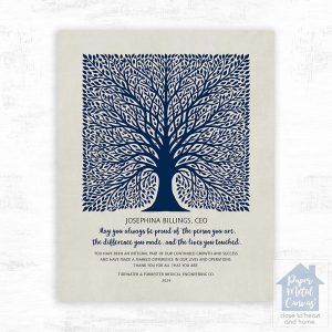 Elaborate Square Tree Leadership Appreciation Wall Plaque Gift for Employee LTC-1581