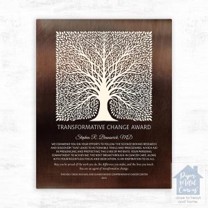Bronze Elaborate Square Tree Medical Recognition Wall Plaque Gift for Doctor LTC-1582