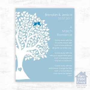 Half Silhouette Tree Engagement Wall Plaque Gift for Couple LTC-1703