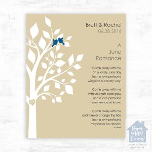 White Half Tree Engagement Wall Plaque Gift for Couple LTC-1706