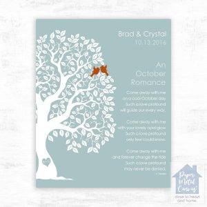 Half Artful Tree Engagement Wall Plaque Gift for Couple LTC-1710