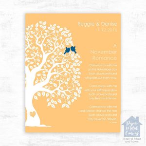 Half Artful Tree Engagement Wall Plaque Gift for Couple LTC-1711