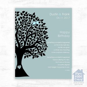 Half Silhouette Tree Spouse Birthday Wall Plaque Gift for Spouse LTC-1716