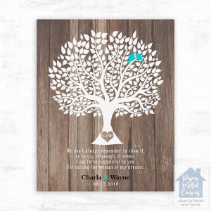 Wood Tree Silhouette Wedding Wall Plaque Gift for Mother Of The Bride LTC-1732