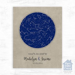 Star Map 2nd Anniversary Wall Plaque Gift for Couple LTC-1736