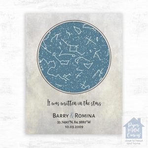 Star Map 1st Anniversary Wall Plaque Gift for Couple LTC-1739