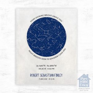 Star Map Baby Birth Wall Plaque Gift for Boy LTC-1741