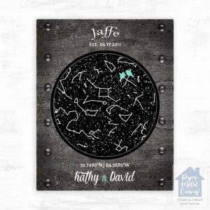 Iron Star Map 6th Anniversary Wall Plaque Gift for Couple LTC-1744