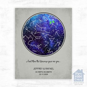 Star Map Anniversary Wall Plaque Gift for Couple LTC-1755