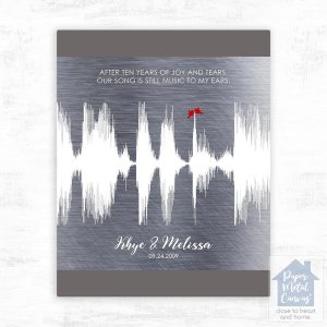 Tin Soundwave 10th Anniversary Wall Plaque Gift for Couple LTC-1779