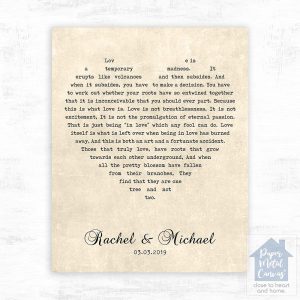 Heart Shape Song Lyrics 1st Anniversary Wall Plaque Gift for Couple LTC-1783