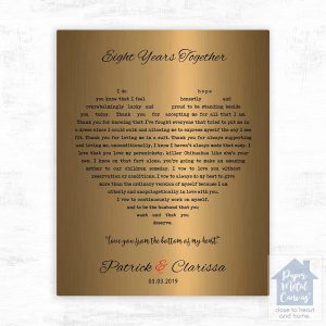 Brass Heart Shape Song Lyrics 21st Anniversary Wall Plaque Gift for Couple LTC-1789