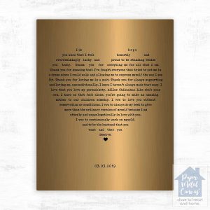 Brass Heart Shape Song Lyrics 21st Anniversary Wall Plaque Gift for Couple LTC-1790