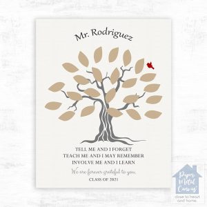 Names in Leaves Teacher Appreciation Wall Plaque Gift for Educator LTC-1796