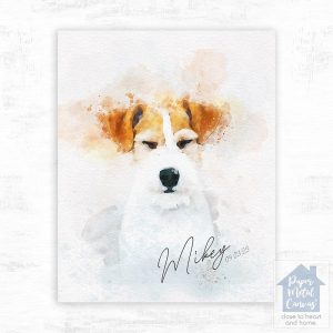 Cotton Watercolor Portrait pet Anniversary Wall Plaque Gift for Pet Owner LTC-1840