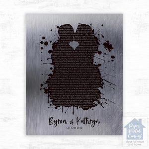 Tin Couple Silhouette 10th Anniversary Wall Plaque Gift for Couple LTC-1864