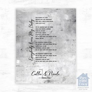 Tarnished Tin Our Song Lyrics 10th Anniversary Wall Plaque Gift for Couple LTC-1906