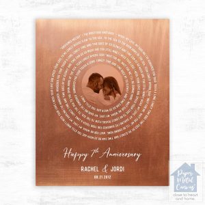 Copper Our Song Lyrics 7th Anniversary Wall Plaque Gift for Couple LTC-1908