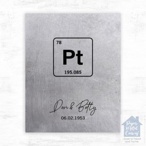 Platinum Periodic Table Element 20th Anniversary Wall Plaque Gift for Couple LTC-1918