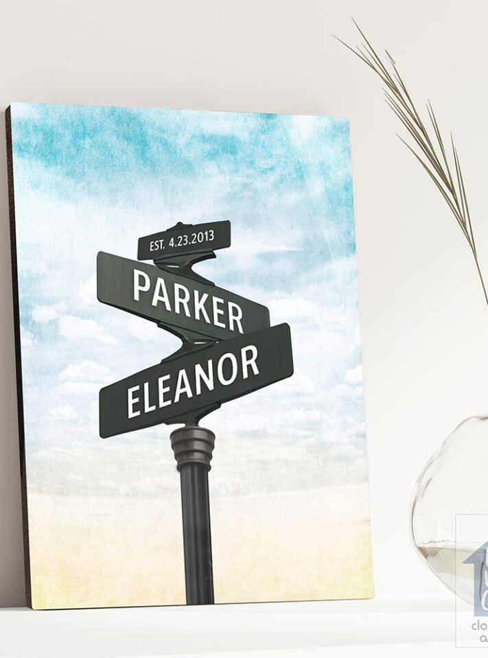 An old-Fashoned street sign for an intersection An old-Fashoned street sign for an intersection