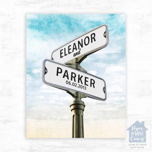 Crossroads Signpost 2nd Anniversary Wall Plaque Gift for Couple LTC-1934