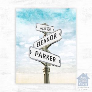 Crossroads Signpost 2nd Anniversary Wall Plaque Gift for Couple LTC-1935