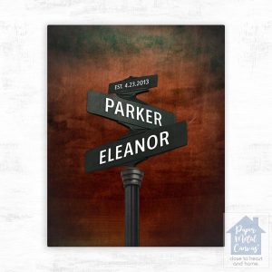 Bronze Crossroads Signpost 8th Anniversary Wall Plaque Gift for Couple LTC-1941