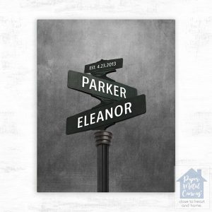 Tin Crossroads Signpost 10th Anniversary Wall Plaque Gift for Couple LTC-1943