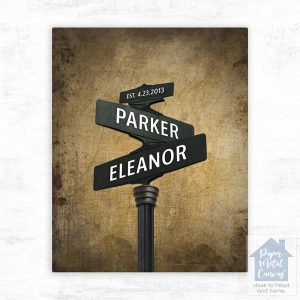 Brass Crossroads Signpost 21st Anniversary Wall Plaque Gift for Couple LTC-1945