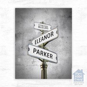 Tarnished Tin Crossroads Signpost 10th Anniversary Wall Plaque Gift for Couple LTC-1948