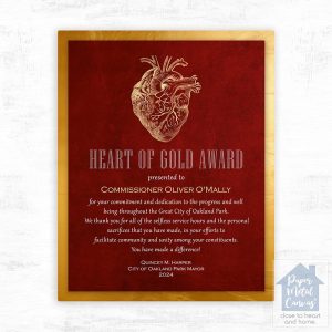 Red Tin Good Samaritan Heart Recognition Wall Plaque Gift for Volunteer LTC-2104