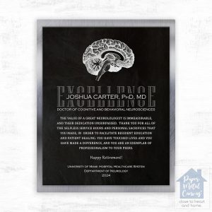 Tin Brain Organ Anatomy Neurology Retirement Wall Plaque Gift for Doctor LTC-2108
