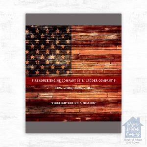 Tin Thin Red Line American Flag Recognition Wall Plaque Gift for Fire Fighters LTC-2112