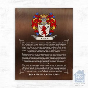 Bronze Family Coat of Arms History of Surname Birthday Wall Plaque Gift for Family LTC-2120