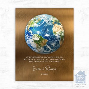 Bronze Anniversary Trips Around the Sun Anniversary Wall Plaque Gift for Couple LTC-2128