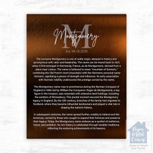 Bronze Surname Monogram and Established History Housewarming Wall Plaque Gift for Family LTC-2135