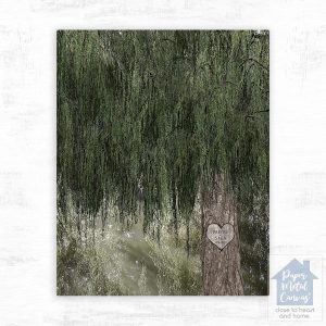 Large Green Willow Names in Tree Anniversary Wall Plaque Gift for Couple LTC-2173