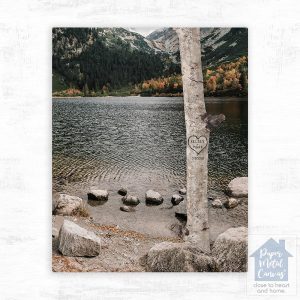 River Rock Mountain Names in Tree Anniversary Wall Plaque Gift for Couple LTC-2174