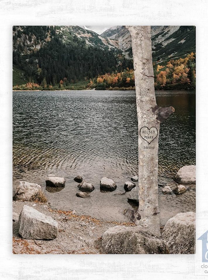 Autumn mountain and Popradske pleso lake in High Tatras, Slovaki